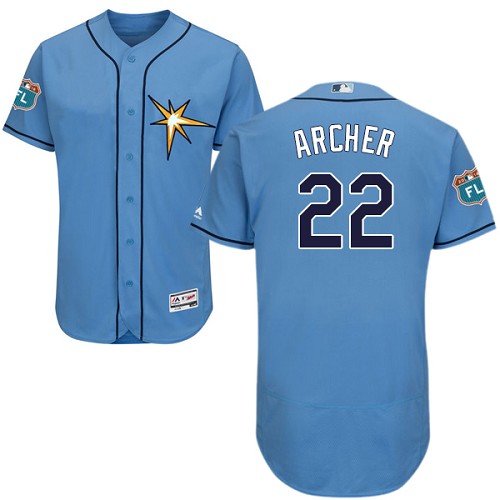 Rays #22 Chris Archer Light Blue Flexbase Authentic Collection Stitched MLB Jersey
